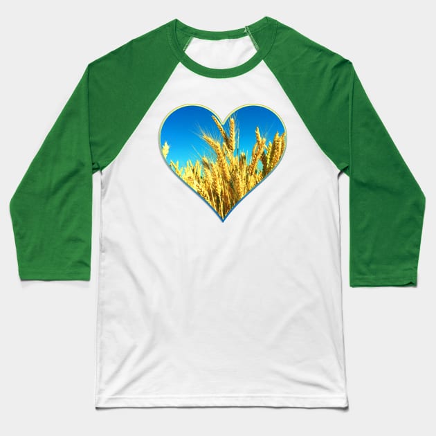 Heart with Ukrainians colors Baseball T-Shirt by tashashimaa